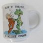 1987 "Don't Smoke I Might Croak" White Porcelain Novelty Collectible Coffee Mug