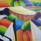 Signed A.E African Caribbean Contemporary Modern Museum Gallery Haitian Art Hait