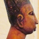 Vintage Hand Carved African Ebony Wood "Woman Head Bust Statue" Sculpture Woman