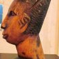Vintage Hand Carved African Ebony Wood "Woman Head Bust Statue" Sculpture Woman
