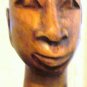 Vintage Hand Carved African Ebony Wood "Woman Head Bust Statue" Sculpture Woman