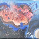 Signed P. LOPEZ Abstract Art Exploding Planet in Space Mixed Media Painting #3 Signed P. LOPEZ Abstract Art Exploding Planet in Space Mixed Media Painting #3