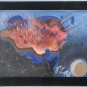 Signed P. LOPEZ Abstract Art Exploding Planet in Space Mixed Media Painting #3