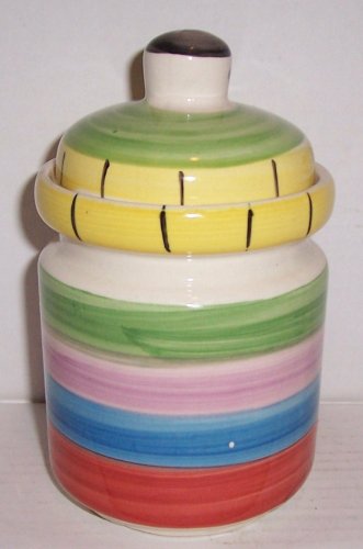 Hand Painted Swirl Multi-Colored Ceramic Container House Wares International