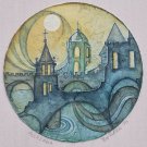 1978 Antonio Estrada Valles ALCAZABA Surreal Art Painting San Diego California