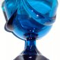 Vintage Serene Blue Solid Depression Pressed Glass Compote Table Display