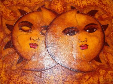 2003 TONY ALMONTE "Eclispe" Contemporary Love Romantic Art  Dominican Pai