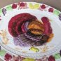 Vintage Thanksgiving Hand-painted Color Porcelain White Turkey Embossed Platter
