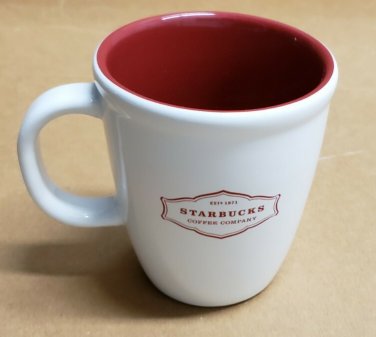 2006 Starbucks Coffee Mug Cup White Christmas Holiday and Red Logo & Interior