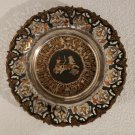 Vintage Egyptian Pharaoh on Horse Chariot Brass Copper Art Plate Egypt Africa