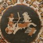 Vintage Egyptian Pharaoh on Horse Chariot Brass Copper Art Plate Egypt Africa