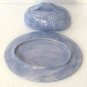 1966 Vintage & Rare Find Light Blue Collectible Handmade Grape Design Ceramic Bu