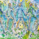 Original SILVIA LIEB "FAMILY" Mixed Media Abstract Art Large Painting