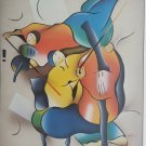 Signed DAVID SCHLUSS Violin Cello Music Duet Serigraph Art Print Israel Judaica