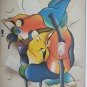 Signed DAVID SCHLUSS Violin Cello Music Duet Serigraph Art Print Israel Judaica