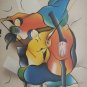 Signed DAVID SCHLUSS Violin Cello Music Duet Serigraph Art Print Israel Judaica