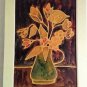 Rare, Original & Signed Marriux Flower in Vase Still Life Mixed Media Lacquer Pa