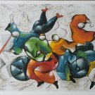 Signed DAVID SCHLUSS - DANCING WITH MUSIC - Artist Proof Serigraph Art Print -