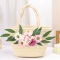 Straw-woven artificial flower bag kit, handmade tote bag