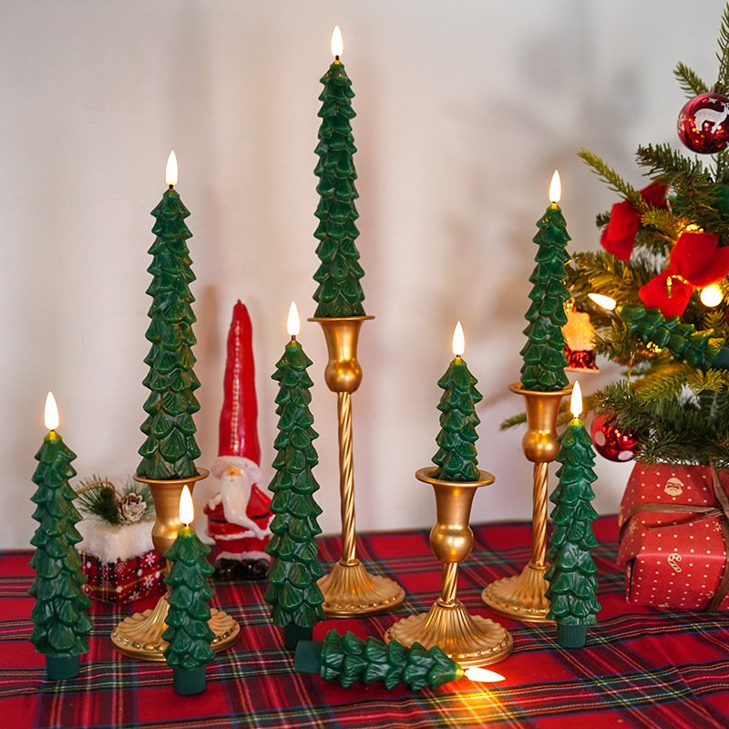 10-button remote control Christmas tree pillar candle LED light