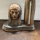 Antique Counter Top Brass Indian Mercury Thermometer