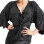 SWANK & CO. Adele Black Twisted Knot Metallic Cocktail Holiday Party Dress NWT