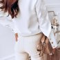SWANK & CO. Stand Collar Button Down Long Sleeve Shirt White Gold Buttons Cuff