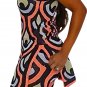 SWANK & CO. Orange Geo Print Bodycon Mini Dress Holiday Party Club Knitted
