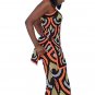SWANK & CO. Orange Geo Print Bodycon Mini Dress Holiday Party Club Knitted