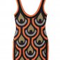 SWANK & CO. Orange Geo Print Bodycon Mini Dress Holiday Party Club Knitted