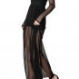 HYFVE Long Sleeve Deep V-Neck Maxi Dress Mesh Insert Shorts Elastic Waist Boho