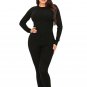 SWANK & CO. Black Cable Knit Crop Sweater Set with Comfort Knit Pants for Cozy