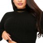 SWANK & CO. Black Cable Knit Crop Sweater Set with Comfort Knit Pants for Cozy