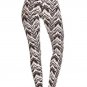 SWANK & CO. Multi-Color Chevron Print Leggings Full Length Knit Elastic Waist