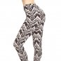 SWANK & CO. Multi-Color Chevron Print Leggings Full Length Knit Elastic Waist