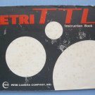 Petri ttl original instruction manual Petri ttl original instruction manual