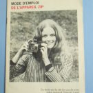 Polaroid land zip original instruction manual in french Polaroid land zip original instruction manual in french