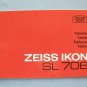 Zeiss ikon sl 706 original tables manual