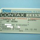 Contax S2 original owner card