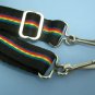 Vintage adjustable camera strap with raimbow colors and security hooks