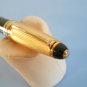 Rare vintage unbranded green-marbled & gold plated mini ballpoint pen 10,3cm no refill