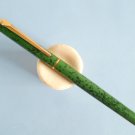 Very rare vintage universal metal green-marbled & gold fountain pen Italy ?