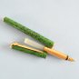 Very rare vintage universal metal green-marbled & gold fountain pen Italy ?