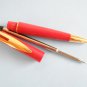 Vintage waterman reflex red & gold plated ballpoint pen with original used refill