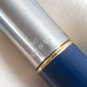 Vintage Parker 45 Flighter blue, steel & gold original fountain pen