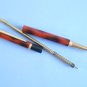 Rare vintage unbranded marbled brown & black ballpoint pen with switzerland made metal refill