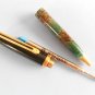 Vintage Inoxcrom green-marbled & black original ballpoint pen