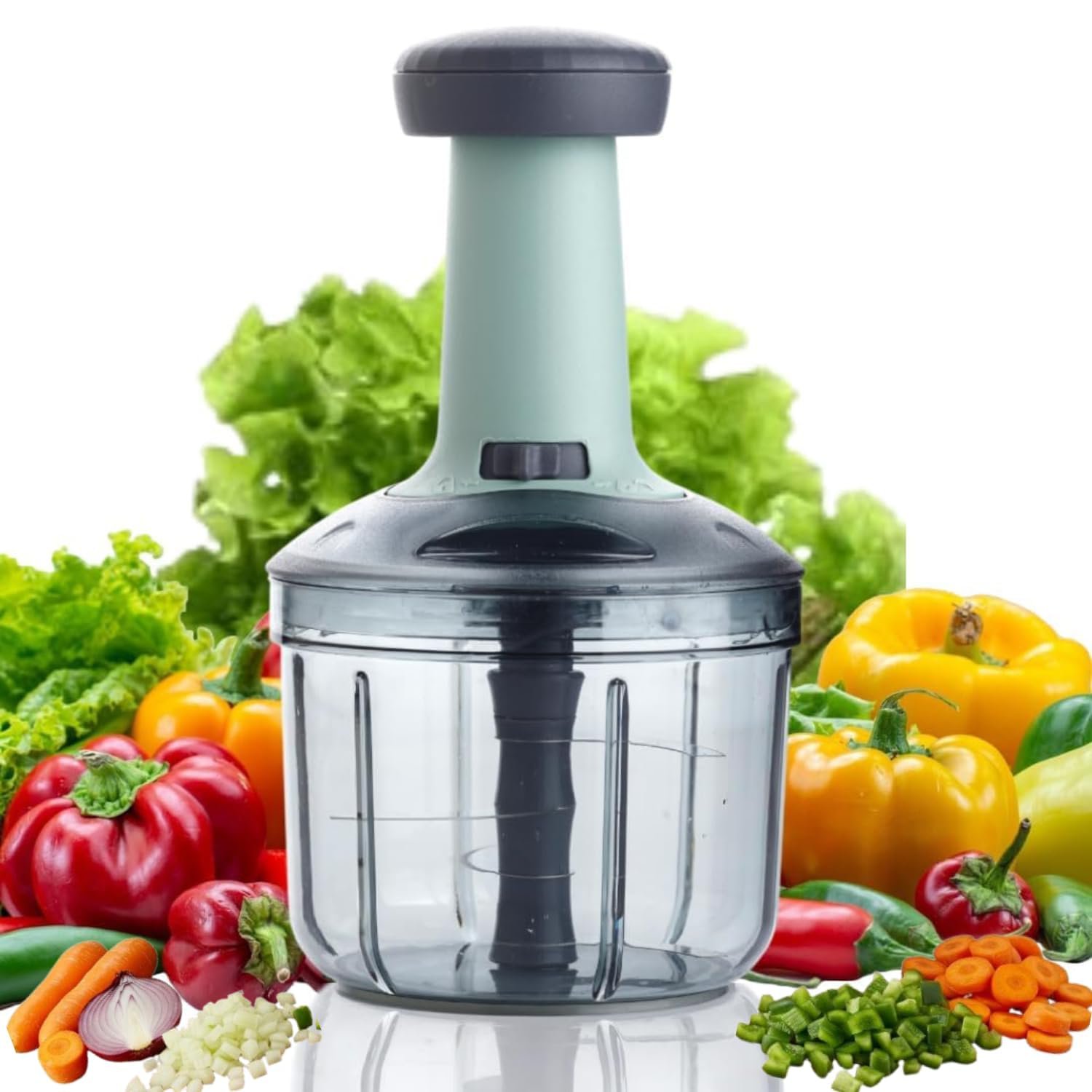 Chopper for Kitchen Vegetable & Fruit Chopper  (1 Manual Vegetable Chopper (1000 ml, 5 Blades))