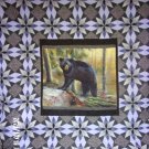 King size Gray & Blue Star Bear Wildlife Quilt measures 102x102 inches