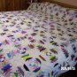 Off White & Multicolored King size Pineapple Quilt - measures 100x100 inches